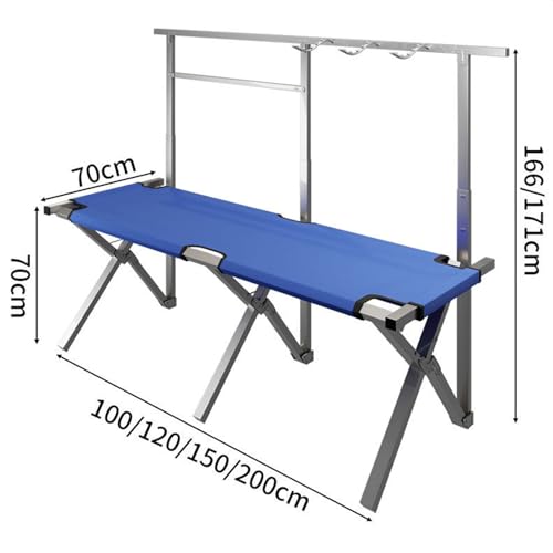 Table de marché pliante avec support suspendu et étagère d'exposition pour stands extérieurs