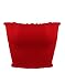 Sweetbei J Womens Strapless Pleated Summer Sexy Bandeau Tube Crop Tops Red M