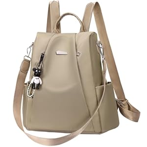 Eshow Rucksack Damen Klein, Anti Diebstahl Elegant Cityrucksack Tagesrucksack, Kleine 3 in 1 Handtaschenrucksack für Mädchen Und Fraun, Gräumige Rucksacktasche Modern für Schule Arbeit Reise Khaki