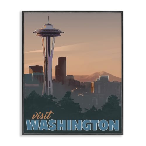 Washington Space Needle Urban, 11 x 14 Inch Framed Giclée Print