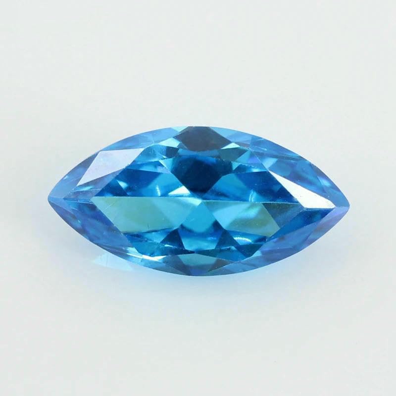 5A Marquise-Form Zirkonia-Stein, mehrfarbig, Brillantschliff, lose synthetische Edelsteinperlen für Schmuck, Weiß, 9 x 18 mm, 50 Stück