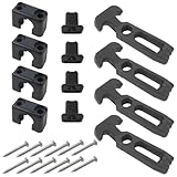 RGNEIN Black Rubber T-Handle Draw Latches 4-Pack, 110mm x 47mm with Mounting Hardware for Industrial Machines and Storage Containers