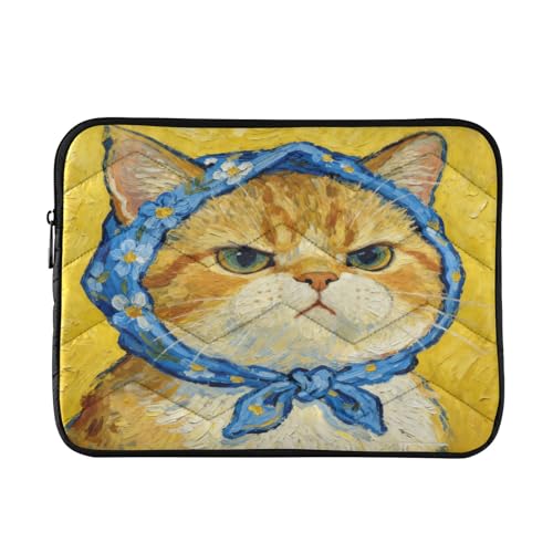 Funda acolchada para laptop 15-16 pulgadas con diseño gato
