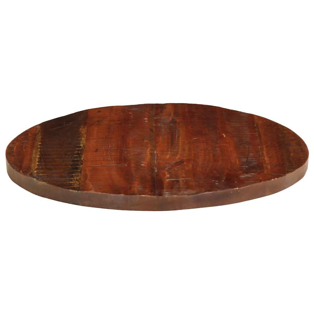 Tavolo rotondo in legno massello recuperato, diametro 70 x 3,8 cm, rustico