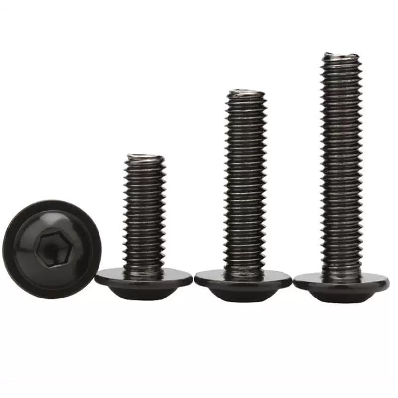 Tornillo de cabeza hexagonal de acero inoxidable ss304 negro con collar m2-m10 (100,M6 x 1,0 x 12 mm)