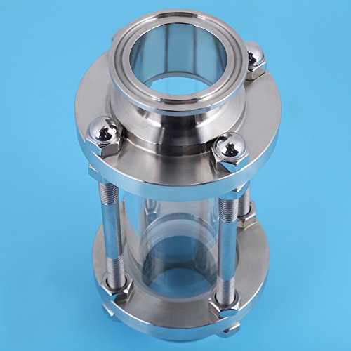 FTVOGUE Stainless Steel 304 Sanitary Straight Sight Glass Tri Clamp Type 38Φ In-Line Sight Glass, Silver - Image 3