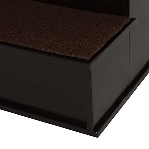 PawHut Haustiertreppe 4-stufige Hundetreppe Katzentreppe Einstiegshilfe mit Rutschfester Matte Haustierleiter für Auto Bett Sofa Dunkelbraun 40 x 59 x 54,2 cm