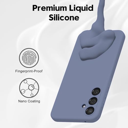 Image of DIZORO Microfiber Candy Case for Samsung A35 5G Smooth Touch Cushion Liquid Soft Silicone Gel Rubber Phone Cases Non-Slip Full Body Protective Shockproof Back Cover -Lavender Grey