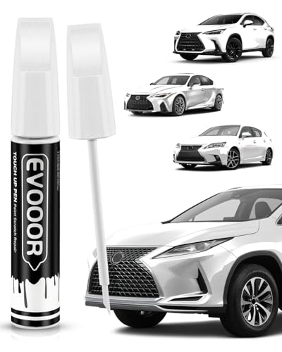 EVOOOR Eminent White Pearl(085) Touch Up Paint Compatible with Lexus Exact Match 2 in 1 Touch up Pen for Chips and Nicks Repair with 2pcs Disposable Ultra-fine Applicator