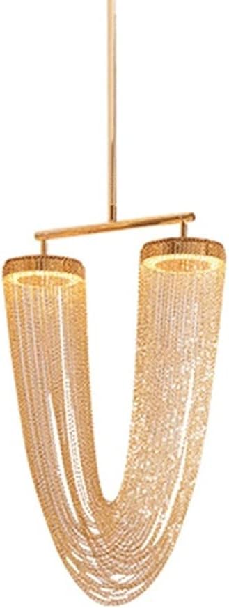 Lampe suspendue à chaîne dorée pour illuminer votre salon