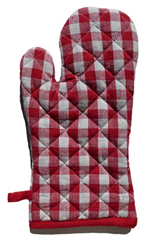 Casatessile Guanto da Forno 18x32 cm. Quadretti - Rosso