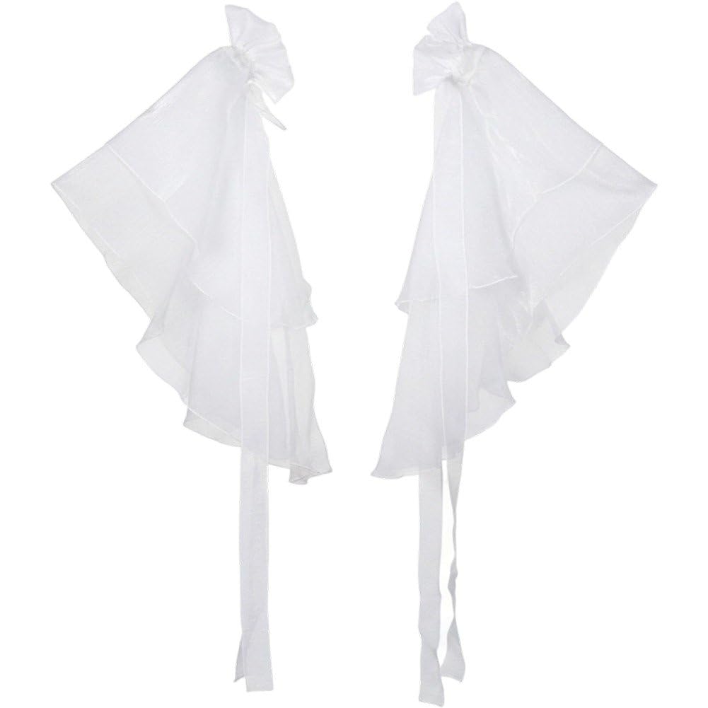 Sslvya Detachable Arm Sleeves for Women Elegant Arm Covers Chinese Water Sleeves for Wedding Dress Ethnic Dance Costume Accessories