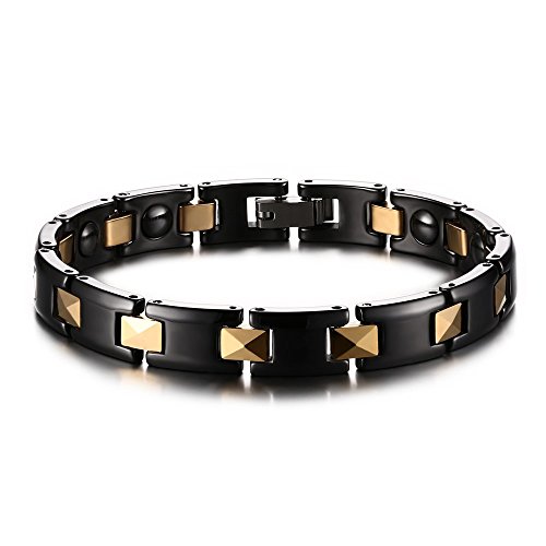 Bracelet d'amitié XYNSNDB en hématite et céramique noire idée cadeau femme