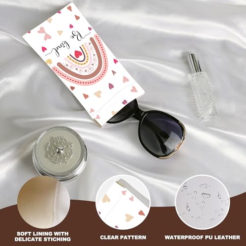 Image of Anikathy 2Pcs Sunglass Eyeglass Glasses Case Soft PU Leather with Cleaning Cloth Portable Glasses Pouch Bag for Men Women