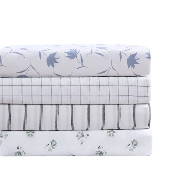 Image of Stone Cottage - King Sheets, Cotton Percale Bedding Set, Crisp & Cool Ideal Bedding Set (Floral Breeze, King)