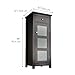 Teamson Home Chesterfield Wooden Floor Cabinet with Waffle Glass Door and Drawer, Espresso