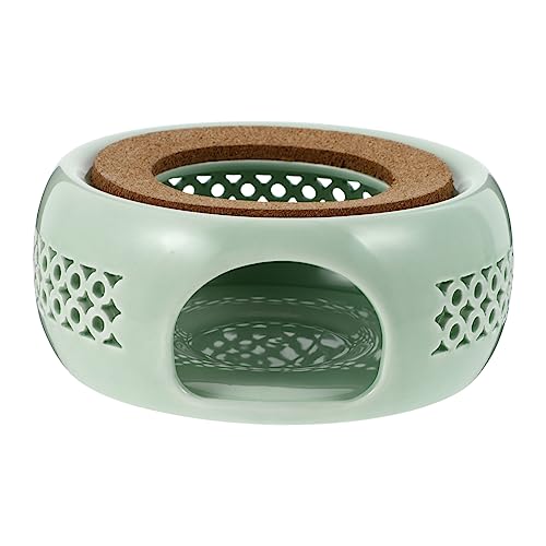 Cabilock 1Pc Exquisite Light Green Ceramic Tea Heater Retro Simple Design for Tea and Food Warmer Portable and Multi Functional Heat for Home Use