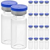 NULYLU Glasfläschchen Transparente Experimentierflaschen 10 Ml 20 Stück mit Flachem...