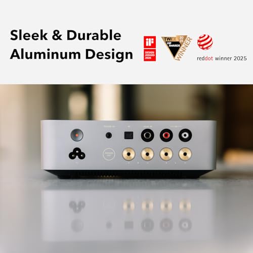 Image of WiiM Vibelink Amp | 100W Power Amplifier with Premium ESS 9039Q2M DAC and TI TPA3255 | Compatible with WiiM Mini, Pro, Pro Plus, and Ultra | RCA, Coax, and Optical Inputs | Space Gray
