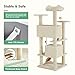 BKNROIHB 54in Cat Tree - Indoor Cat High-Rise Multi-Story Tower - Pet Playroom with Large Apartment(Beige)