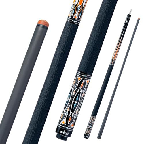 CRICAL Carbon Fiber Pool Cue Stick CXD Series Professional Pool Sticks for Adults Low Deflection Pool Cue Tournament Level Billiard Cues with 12.5mm Tip (Precise, Easy to Control, Pro Taper)-SET4-BLUE