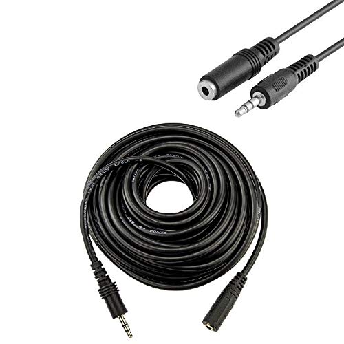 Cable de extensión de audio estéreo 3.5 mm macho a hembra 25 pies