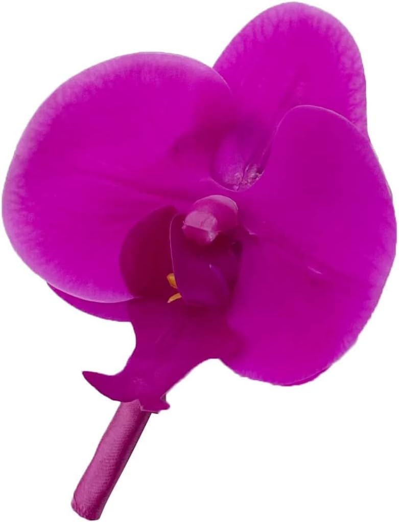 Ansuma Phalaenopsis Orchid Cascading Bridal Bouquet, 12 inches Waterfall Flower with Satin Ribbon Decor for Wedding Ceremony Anniversary Bridal Shower French Rustic Vintage Wedding (Light Blue)