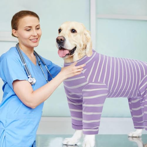 Image of Kuoser Recovery Suit for Medium Dogs After Surgery, Long Sleeve Dog Surgery Recovery Suit, Dog Onesie for Abdominal Wounds Skin Disease, Purple M