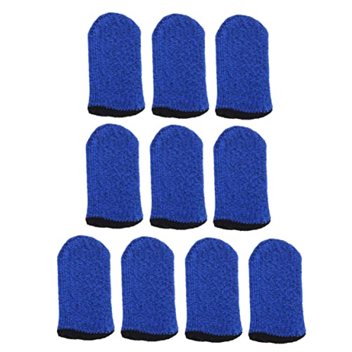 DIYEAH 10 Pièces Manchons Doigts Transpiration pour Jeu Mobile Conductrice Protection Écran Tactile Respirante Couverture Bleue avec Bord Noir Accessoire de Jeu pour Téléphone