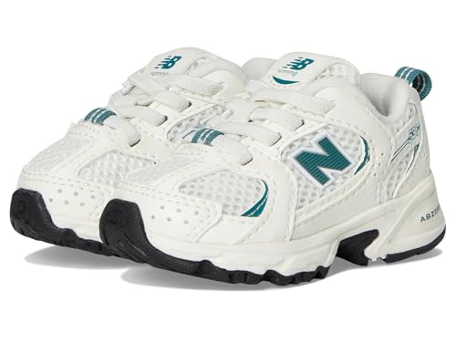 New Balance Kids 530 Bungee (Infant/Toddler) Sneaker, Sea Salt/New Spruce, 10 US Unisex