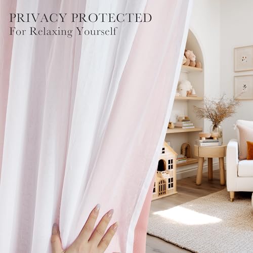 Image of PONY DANCE Nursery Curtains Pink, 52 x 84 inches, Rose Blush, 2 Panels