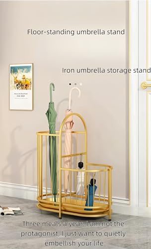 Support de parapluie en métal doré chic pour sublimer l'entrée du bureau