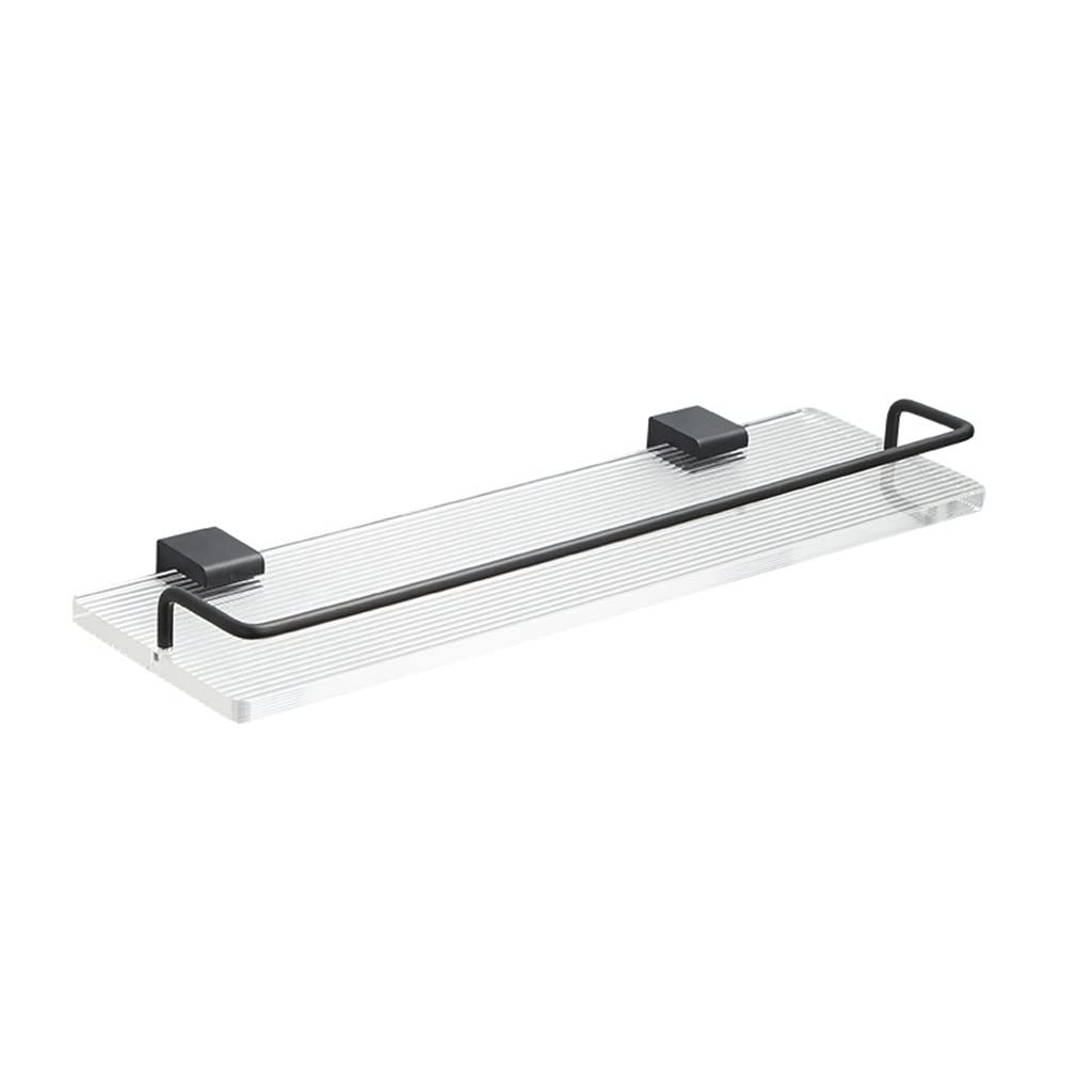 Espejo de baño acrílico montado en la pared con estante de aluminio transparente de 30 cm XMING