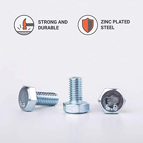(Pack of 30 pcs) DIN 933 Zinc Plated Steel Hexagon Screws M10 x 20 mm, Hex Bolts, Fully Threaded, Hex Head (30, M10 x 20 mm) - Image 3