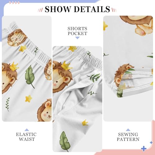 ZZKKO Watercolor Lion Boys Pants for Kids Jogger Pants with Pockets S-XL4