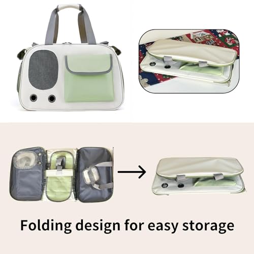 Cat-Travel-Carrier-Soft-Sided-Dog-Carrier-for-Medium-Cats-and-Puppy-up-to-15lbs-Pet-Carrier-with-Locking-Safety-Zippers-Airline-Approved-Travel-Dog-Carrier-Green