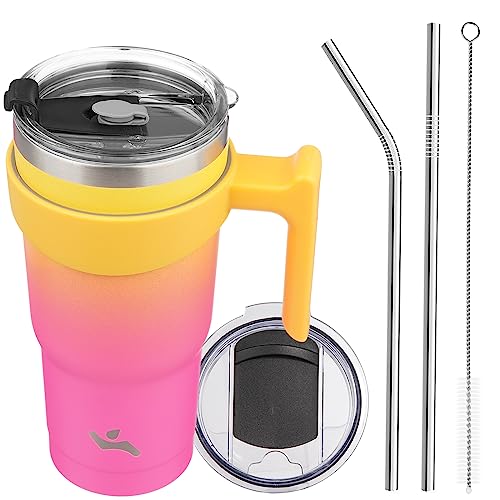 Image of Konokyo 20 oz Tumbler with Handle and Straw, Insulated Travel Mug