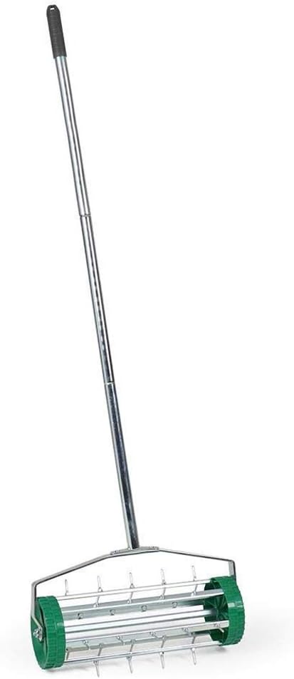 Gardening Lawn Aerator Grass Roller With 3 Level Adjustable Telescopic Handle