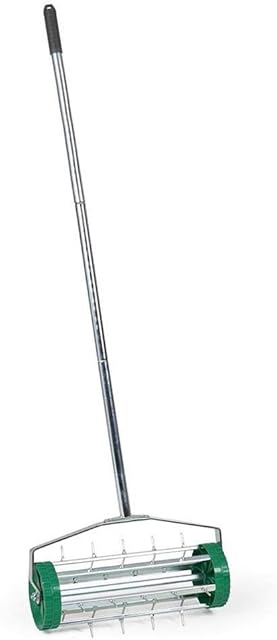 Gardening Lawn Aerator Grass Roller With 3 Level Adjustable Telescopic Handle