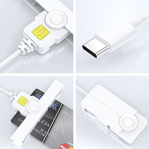 Image of Type C CAC Reader, DOD Military USB C Common Access CAC Card Reader, USB C Smart Card Reader PIV CAC Reader Credit Card Reader Compatible with Windows, Mac OS(Mini Fold and Portable Type C)