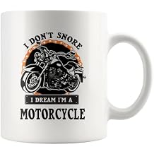 Panvola I Dont Snore I Dream Im A Motorcycle Gifts For Biker Rider Motor Bike Lover For Dad Uncle Brother Boyfriend from Girlfriend Wife Mom Fathers Day Ceramic Coffee Mug 11 oz