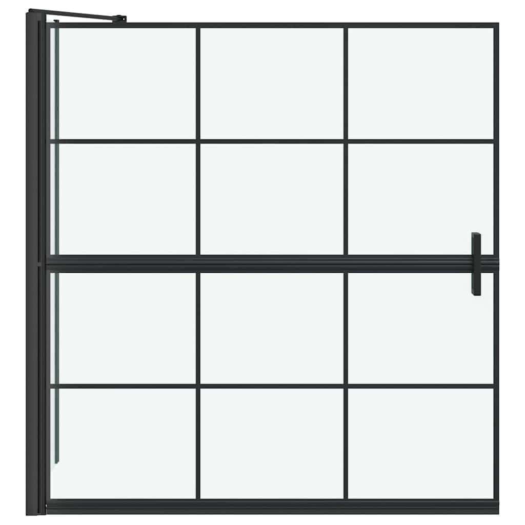 Mampara de ducha de baño de cristal transparente, 116 x 68 x 128 cm, con mecanismo plegable para baño, deflector de agua, juntas, bisagras, fácil montaje