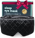 100% Mulberry Silk Sleep Mask – Total Blackout Eye Mask for Sleeping, Adjustable No-Snag Velcro Strap, Lightweight & Gentle on Skin & Hair, Travel-Ready – Designed in France – Valentines Day Gift