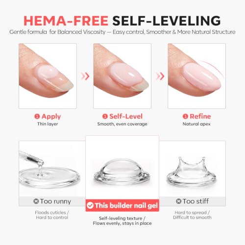 Image of modelones Builder Nail Gel HEMA-Free Cover Nude, Gentle Builder For Nails