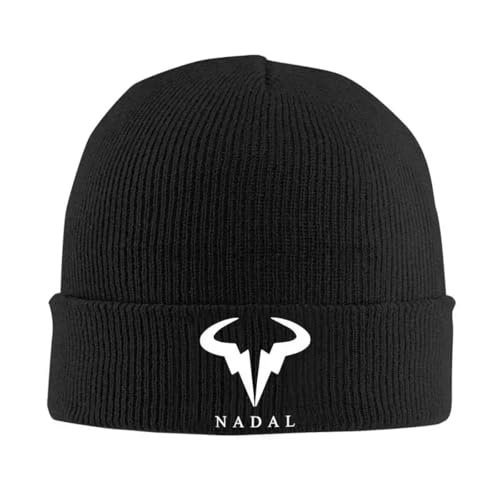 Rafael Nadal RN Rafa Gorros de Tipo Sombrero de Punto Sombrero de Punto con Calaveras con Estampado Gorro de Gorro Otoño Invierno Frío Unisex KPOP Cálido Suave