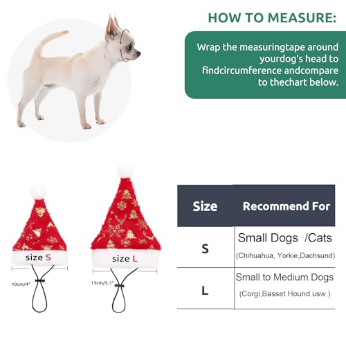 KONVINIT Weihnachtsmütze für Hunde - Nikolausmütze Santa Mütze für Mittelgroß Große Hunde, Weihnachtskostüm Outfits Weihnachts Deko Geschenk, Rot Size L