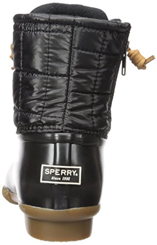 image for Sperry Women's Seasonal Saltwater Rain Boot, Black, 8M, Shiny Black Qu
