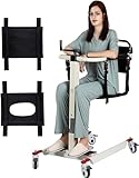 Patient Lift Transfer Chair, Patient Lift Wheelchair for Home, Wheelchair Lift for Home Portable Car Transfer Lift Chair for Disabled and Elderly Nursing, Height/Width Adjust (Upgraded Backrest)