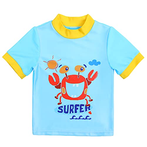 Image of XFGIRLS Toddler Boys' 2-Piece Short Sleeve Swimsuit Trunk and Rashguard