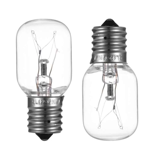 Image of Light Bulb for Whirlpool Microwave - Light Bulb Fits for Whirlpool Maytag GE Amana Over the Range Hood Microwave, Dimmable with 125V 40W E17 Base, Kitchen Night Light, Repalce 8206232A (2)